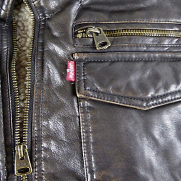 Levi’s Faux Leather Sherpa Lined Bomber Jacket NWT - Picture 7 of 8